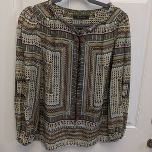 Robert Graham Geometric Silk Blouse